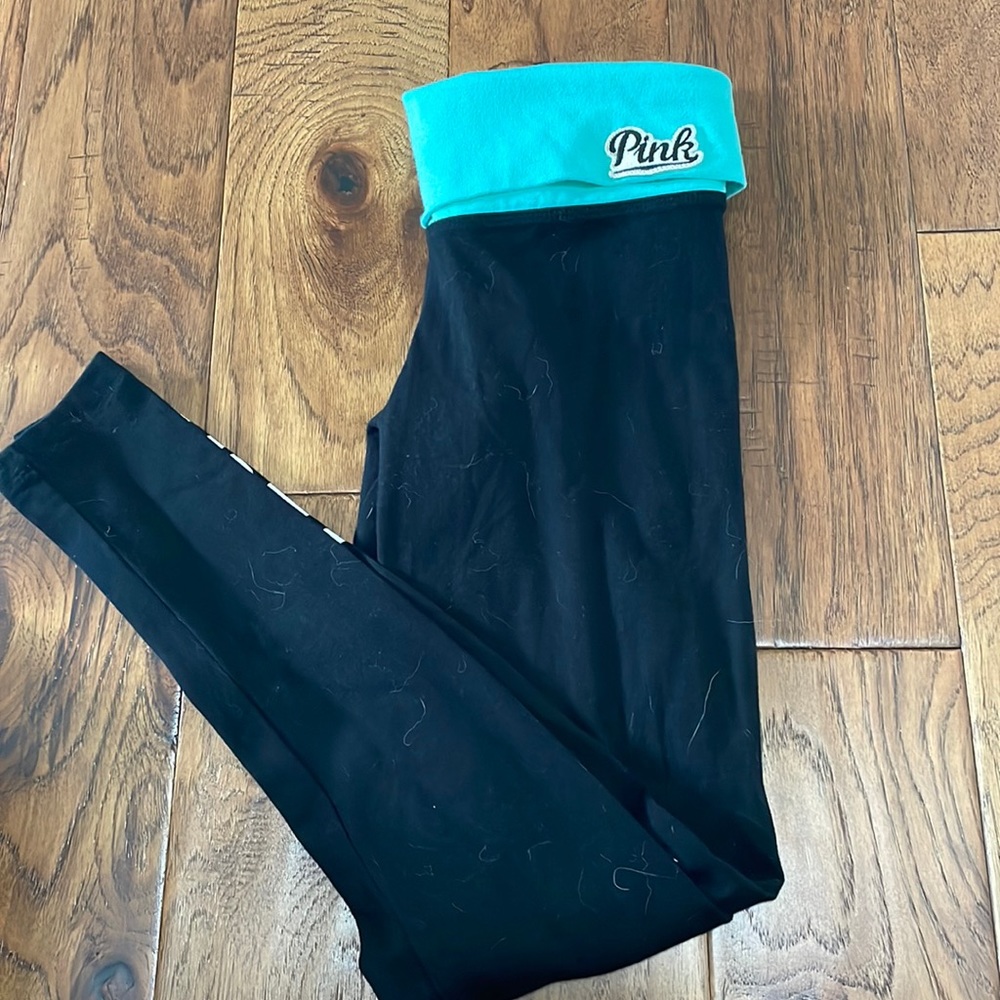 Victoria’s Secret teal and black leggings